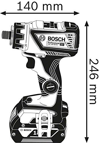 Bosch Professional 18V System Akku-Bohrschrauber GSR 18V-60 FC (inkl. Bohrfuttervorsatz, ohne Akkus und Ladegerät, in L-BOXX) - FlexiClick System - 3