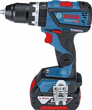 Bosch Professional 18V System Akku Schlagbohrschrauber GSB 18V-60 C (max. Drehmoment (weich/hart): 31/60 Nm, inkl. 2x4.0 Ah ProCORE18V Akku, Ladegerät GAL 18 V-40, L-BOXX) - 6