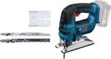 Bosch Professional GST 18 V-LI S (Stabversion, Schnitttiefe in Holz/Alu/Metall: 120/20/8 mm, 3 Stichsägeblätter, Spanreißschutz, ohne Akkus und Ladegerät, im Karton), 06015A5100 - 1