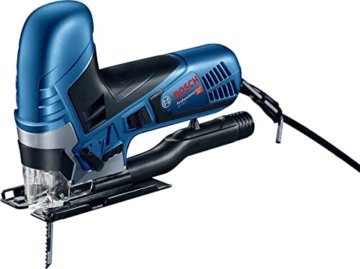 Bosch Professional Stichsäge GST 90 E (650 Watt, 1x Sägeblatt, Absaug-Set, Spanreißschutz, Schnitttiefe in Holz: 90 mm, im Koffer) - 3