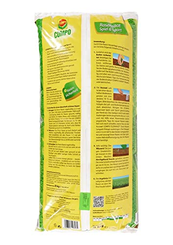 COMPO Rasensaat Spiel und Sport, Universelle Rasenmischung mit Rasensamen / Grassamen, 8 kg, 400 m² - 7