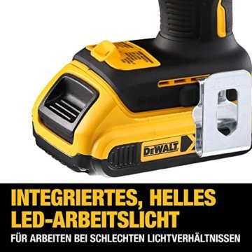 Dewalt 18V XR 2-Gang Akku-Bohrschrauber DCD708D2T (bürstenloses Vollmetall-Getriebe, 13 mm Vollmetall-Schnellspann-Bohrfutter, LED-Arbeitslicht, inkl. 2x Akkus, Ladegerät, Gürtelclip, T Stak Box) - 4