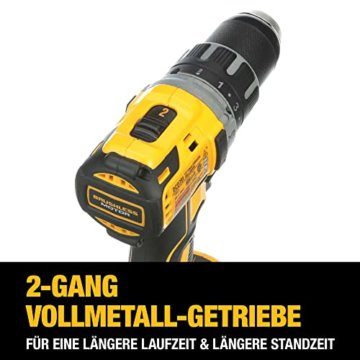 DeWalt Akku-Bohrschrauber / Akkuschrauber (18V, 2.0 Ah, bürstenlos, mit Zwei-Gang-Vollmetallgetriebe, 15 Drehmomentstufen, inkl. zwei XR Akkus, System-Schnellladegerät und Tstak-Box), DCD791D2 - 4