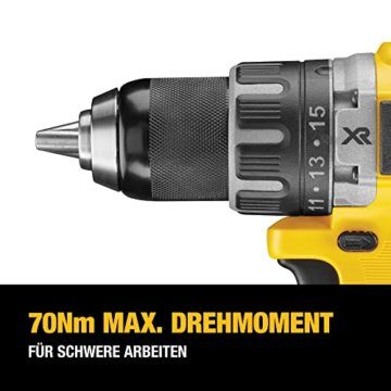 DeWalt Akku-Bohrschrauber / Akkuschrauber (18V, 2.0 Ah, bürstenlos, mit Zwei-Gang-Vollmetallgetriebe, 15 Drehmomentstufen, inkl. zwei XR Akkus, System-Schnellladegerät und Tstak-Box), DCD791D2 - 5