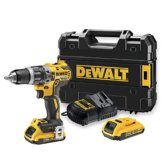 DeWalt Akku-Schlagbohrschrauber/ Akkuschrauber (18 Volt, 15-stufiges Drehmomentmodul, 13 mm Schnellspann-Bohrfutter, LED-Arbeitslicht, inklusive Zubehör) DCD796D2 - 1