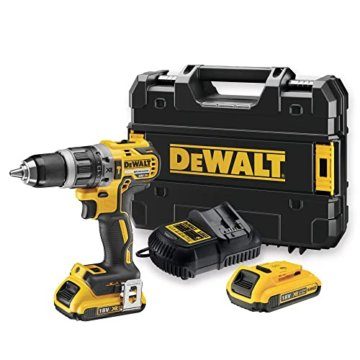 DeWalt Akku-Schlagbohrschrauber/ Akkuschrauber (18 Volt, 15-stufiges Drehmomentmodul, 13 mm Schnellspann-Bohrfutter, LED-Arbeitslicht, inklusive Zubehör) DCD796D2 - 1