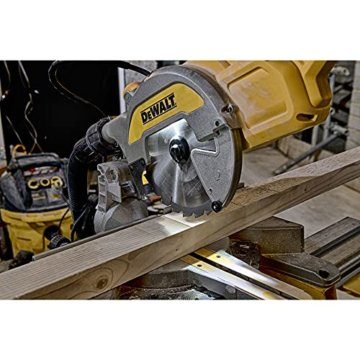 DeWalt Paneelsäge/ Kreissäge (1800 Watt, verschiebbarer Werkstückanschlag, XPS-Schnittlinienanzeige, Posaunenauszug mit SKF Gleit- und Kugellagern, Spindelarretierung) DWS777 - 5