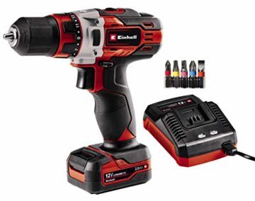 Einhell Akku-Bohrschrauber TE-CD 12/1 Li (Li-Ion, 12 V, 2-Gang-Getriebe, Drehzahl-Elektronik, LED-Beleuchtung, robustes Metallgetriebe, inkl. 45-Min.-Ladegerät + 2,0 Ah-Akku) - 1