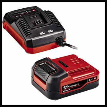 Einhell Akku-Bohrschrauber TE-CD 12/1 X-Li (1x2,0Ah) (Li-Ion, 12 V, 2-Gang-Getriebe, abnehmbares Bohrfutter, Drehzahl-Elektronik, LED-Beleuchtung, Softgrip, inkl. 2,0 Ah-Akku und 45-Min.-Ladegerät) - 5