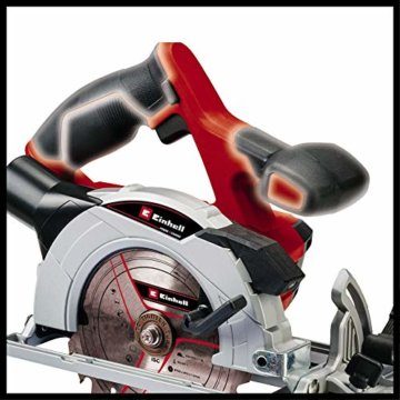 Einhell Akku-Handkreissäge TE-CS 18/150 Li-Solo Power X-Change (18 V, Li-Ion, Ø150 x Ø10 mm Sägeblatt, Schnitttiefe + Neigungswinkel werkzeuglos einstellbar, LEDs, ohne Akku und Ladegerät) - 7