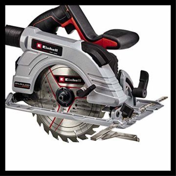 Einhell Akku-Handkreissäge TE-CS 18/190 Li BL- Solo Power X-Change (Li-Ion, 18 V, Ø190x20 mm Sägeblatt, max. 65 mm Schnitttiefe, werkzeuglose Einstellung, ohne Akku und Ladegerät) Schwarz/Rot - 5