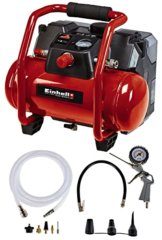 Einhell Akku-Kompressor TE-AC 36/6/8 Li OF Set Power X-Change (36 V, max. 8 bar, 6 l-Tank, 130 l/min Ansaugleistung, Motordrehzahl 16000 min^-1, ölfrei, ohne Akku) - 1