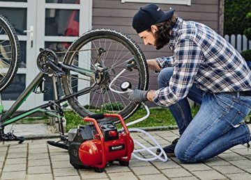 Einhell Akku-Kompressor TE-AC 36/6/8 Li OF Set Power X-Change (36 V, max. 8 bar, 6 l-Tank, 130 l/min Ansaugleistung, Motordrehzahl 16000 min^-1, ölfrei, ohne Akku) - 4
