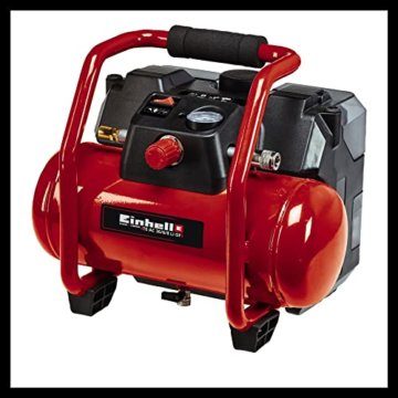 Einhell Akku-Kompressor TE-AC 36/6/8 Li OF Set Power X-Change (36 V, max. 8 bar, 6 l-Tank, 130 l/min Ansaugleistung, Motordrehzahl 16000 min^-1, ölfrei, ohne Akku) - 9