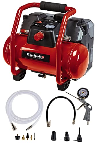 Einhell Akku-Kompressor TE-AC 36/6/8 Li OF Set Power X-Change (36 V, max. 8 bar, 6 l-Tank, 130 l/min Ansaugleistung, Motordrehzahl 16000 min^-1, ölfrei, ohne Akku) - 1