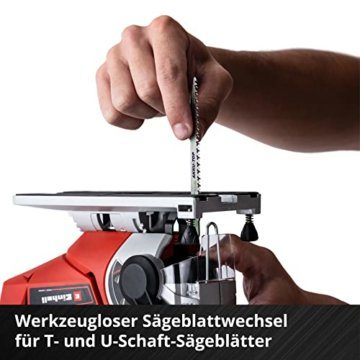 Einhell Akku-Stichsäge TE-JS 18/80 Li-Solo Power X-Change (18 V, max. 80 mm Schnitttiefe, 4-Stufen Pendelhub, Absaugadapter, Parallelanschlag, LED-Licht, ohne Akku) - 6