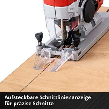 Einhell Akku-Stichsäge TE-JS 18/80 Li-Solo Power X-Change (18 V, max. 80 mm Schnitttiefe, 4-Stufen Pendelhub, Absaugadapter, Parallelanschlag, LED-Licht, ohne Akku) - 9