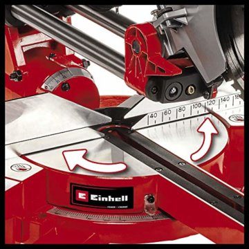 Einhell Akku-Zug-Kapp-Gehrungssäge TE-SM 36/210 Li - Solo Power X-Change (Lithium-Ionen, leichtgängige Zugfunktion, Schnittlinien-Laser, ohne Akku und Ladegerät) - 6
