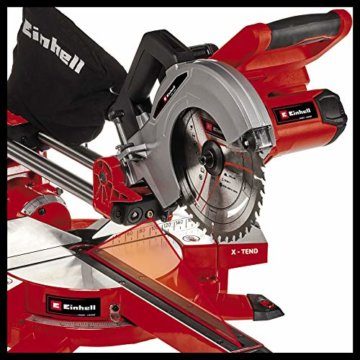 Einhell Akku-Zug-Kapp-Gehrungssäge TE-SM 36/210 Li - Solo Power X-Change (Lithium-Ionen, leichtgängige Zugfunktion, Schnittlinien-Laser, ohne Akku und Ladegerät) - 9