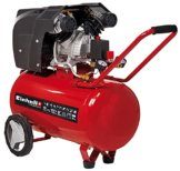 Einhell Kompressor TE-AC 400/50/10 V (2.200 W, 10 bar, 50 L, Ansaugleistung 400 l/min, Druckminderer, 2 Manometer & 2 Schnellkupplungen, vibrationsgedämpfte Standfüße, große Räder, Transportbügel) - 1