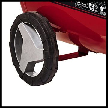 Einhell Kompressor TE-AC 400/50/10 V (2.200 W, 10 bar, 50 L, Ansaugleistung 400 l/min, Druckminderer, 2 Manometer & 2 Schnellkupplungen, vibrationsgedämpfte Standfüße, große Räder, Transportbügel) - 8