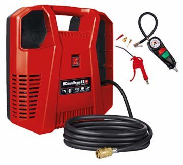 Einhell Kompressoren-Set TC-AC 190/8 OF Set (1100 W., max. 8 bar, 190 l/min Ansaugleistung, Motordrehzahl 15000 min^-1, inkl. 300 cm Druckluftschlauch, ölfrei) - 1