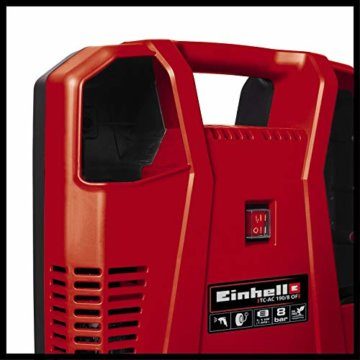 Einhell Kompressoren-Set TC-AC 190/8 OF Set (1100 W., max. 8 bar, 190 l/min Ansaugleistung, Motordrehzahl 15000 min^-1, inkl. 300 cm Druckluftschlauch, ölfrei) - 5