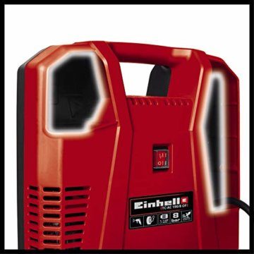Einhell Kompressoren-Set TC-AC 190/8 OF Set (1100 W., max. 8 bar, 190 l/min Ansaugleistung, Motordrehzahl 15000 min^-1, inkl. 300 cm Druckluftschlauch, ölfrei) - 7
