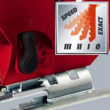 Einhell Stichsäge TC-JS 80 (600 W, max. 80 mm, 45° Schrägschnitt, Hubzahlregelung, 4-Stufen Pendelhub, Absaugadapter, Parallelanschlag) - 5