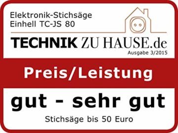 Einhell Stichsäge TC-JS 80 (600 W, max. 80 mm, 45° Schrägschnitt, Hubzahlregelung, 4-Stufen Pendelhub, Absaugadapter, Parallelanschlag) - 9