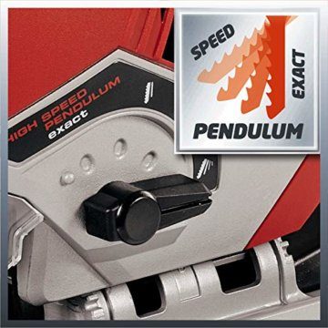 Einhell Stichsäge TE-JS 100 (750 W, max. 100 mm, 45° Schrägschnitt, Hubzahlregelung, 4-Stufen Pendelhub, Absaugadapter, Parallelanschlag, LED-Licht, Koffer) - 5
