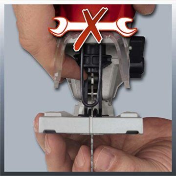 Einhell Stichsäge TE-JS 100 (750 W, max. 100 mm, 45° Schrägschnitt, Hubzahlregelung, 4-Stufen Pendelhub, Absaugadapter, Parallelanschlag, LED-Licht, Koffer) - 6