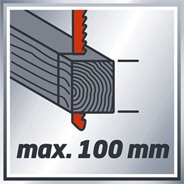 Einhell Stichsäge TE-JS 100 (750 W, max. 100 mm, 45° Schrägschnitt, Hubzahlregelung, 4-Stufen Pendelhub, Absaugadapter, Parallelanschlag, LED-Licht, Koffer) - 8