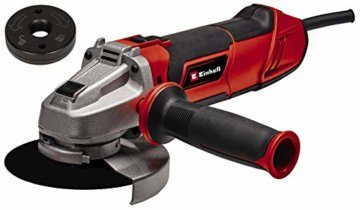 Einhell Winkelschleifer TE-AG 125/1010 CE Q (1010 Watt, Schnellspannmutter, elektr. Drehzahleinstellung, flacher Metallgetriebekopf, Scheibenschutz, ohne Trennscheibe) - 1