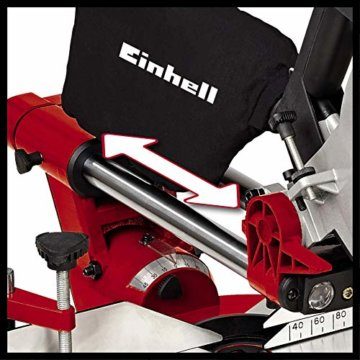Einhell Zug-Kapp-Gehrungssäge TE-SM 2131 Dual (1600 W, 5000 min.-1, max. Schnittbreite 310 mm, Sägeblatt Ø 210 mm, Softstart, Spannvorrichtung, inkl. HM-Sägeblatt) Rot - 2