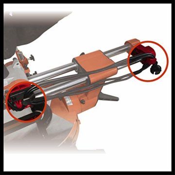 Einhell Zug-Kapp-Gehrungssäge TE-SM 2131 Dual (1600 W, 5000 min.-1, max. Schnittbreite 310 mm, Sägeblatt Ø 210 mm, Softstart, Spannvorrichtung, inkl. HM-Sägeblatt) Rot - 6