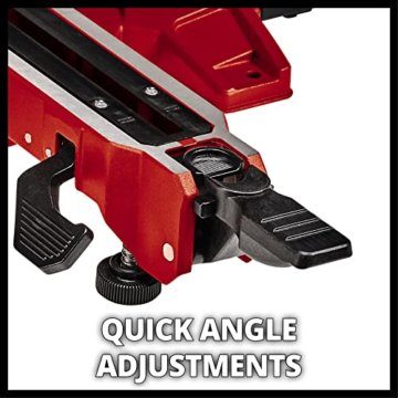 Einhell Zug-Kapp-Gehrungssäge TE-SM 216 Dual (1.800 W, Ø216 x Ø30, 215/305 mm Schnittbreite bei 45°/90°, Winkeleinstellung, Spindle-Lock, Spannvorrichtung, inkl. Hartmetall-Sägeblatt) - 2