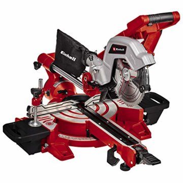 Einhell Zug-Kapp-Gehrungssäge TE-SM 216 Dual (1.800 W, Ø216 x Ø30, 215/305 mm Schnittbreite bei 45°/90°, Winkeleinstellung, Spindle-Lock, Spannvorrichtung, inkl. Hartmetall-Sägeblatt) - 1