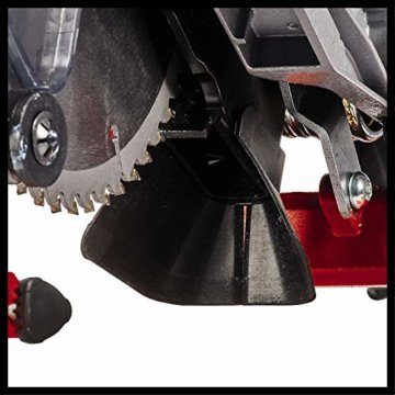 Einhell Zug-Kapp-Gehrungssäge TE-SM 216 Dual (1.800 W, Ø216 x Ø30, 215/305 mm Schnittbreite bei 45°/90°, Winkeleinstellung, Spindle-Lock, Spannvorrichtung, inkl. Hartmetall-Sägeblatt) - 7