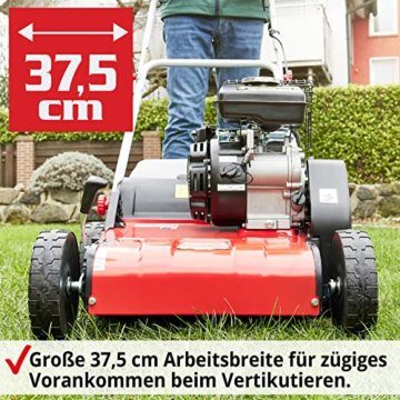 HECHT Vertikutierer Benzin (1,8 kW / 2,45 PS) – 38cm Arbeitsbreite – 40L Fangkorb – für die Rasenpflege und leichtes Entfernen von Moos - Unkraut im Rasen - 2