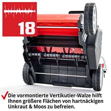HECHT Vertikutierer Benzin (1,8 kW / 2,45 PS) – 38cm Arbeitsbreite – 40L Fangkorb – für die Rasenpflege und leichtes Entfernen von Moos - Unkraut im Rasen - 3