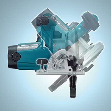 Makita Li -Ionen Akku-Kreissäge, nur Gehäuse, DSS611Z [Energieklasse A], 1 Stück, Blau, Silber, 12 x 200 mm - 5