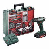 Metabo Akku-Bohrschrauber BS 18 Set (602207880) 18V 2x Li-Ion; Ladegerät SC 30; Kunststoffkoffer; Mobile Werkstatt, Art des Akkupacks: Li-Ion , Akkuspannung: 18 V, Akkukapazität: 2 x 2 Ah - 1