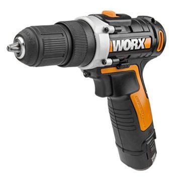 WORX WX128 Akkuschrauber 12V – Akkubohrschrauber Set zum Bohren und Schrauben – 2-Gang-Getriebe bis zu 25Nm – mit LED-Licht – Must-Have für Haushalt & Arbeit – mit Akku, Ladegerät & Koffer - 1