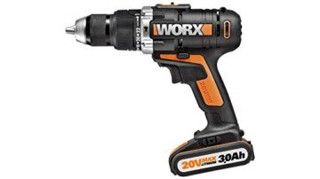 WORX WX166.31 Akkuschrauber 20V - 40Nm, 2-Gang-Getriebe und LED-Licht – Akkubohrschrauber Set zum Bohren und Schrauben inkl. mit Li-Ion Akku, Doppelbit, Ladegerät und Koffer - 2