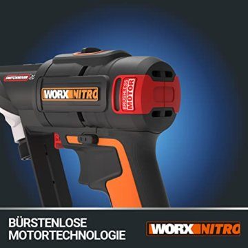WORX WX177 NITRO Akku-Bohrschrauber Switchdriver 2.0 20V – starke bürstenloser Motor bis 50Nm Drehmoment – schneller Wechsel zwischen 2 Bits – präzise Drehmomentsteuerung – inkl. Akkus & Ladegerät - 4