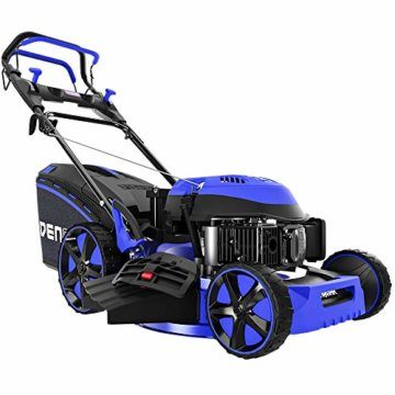 DENQBAR Benzin-Rasenmäher DQ-R53EV (9-in-1, E-Start & Seilzug, Gangwahl, 53 cm Schnittbreite, Mulcher, Mäher, Radantrieb, Grasfangkorb 65 L, Schnitthöhe 25-75 mm) - 4