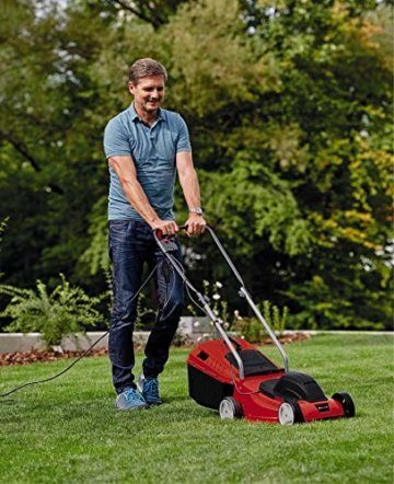 Einhell Elektro-Rasenmäher GC-EM 1032 (1.000 W, empfohlen für Rasenflächen bis 300 m², 3-stufige Einzelrad-Schnitthöhenverstellung, klappbarer Führungsholm, 30 l-Grasfangbox) - 2