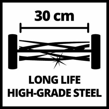 Einhell Hand-Rasenmäher GC-HM 300 (für bis zu 150 m², 30 cm Schnittbreite, kugelgelagerte Mähspindel mit 5 hochwertigen Stahlmessern, 4-stufige Schnitthöheneinstellung 13-37 mm, 16 l-Fangkorb), Rot - 9
