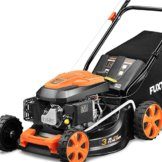 FUXTEC Benzin Rasenmäher FX-RM4646ECO 3in1-3,5PS | 4-Takt Mäher | 46cm Schnittbreite & 7-stufige Schnitthöhenverstellung - Inkl. 50L Grasfangkorb & Reinigungsanschluss - 1